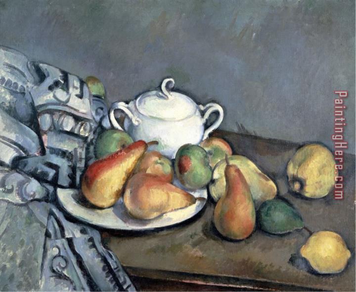 Paul Cezanne Sugar Bowl Pears And Carpet